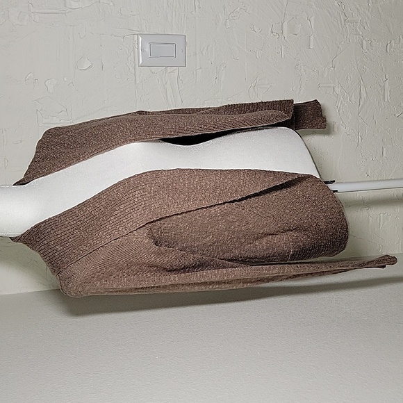 Kenneth Cole Cardigan Sweater Shawl Long Sleeve Open Front Slub Knit Collar M - Picture 6 of 12